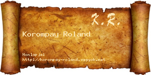 Korompay Roland névjegykártya
